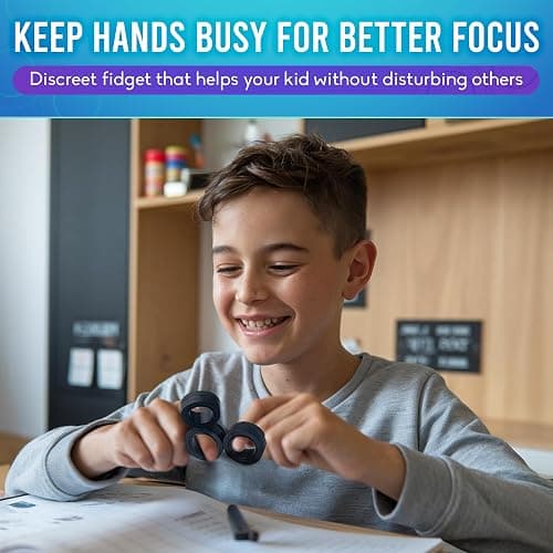 BunMo Easter Basket Stuffers - Fidget Rings - Black Magnetic Rings - Improved N45 Magnets, BPA-Free - Quiet Fidget Toy for Adults & Teens - Easter Basket Stuffers for Adults thumbnail 6