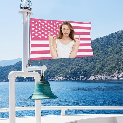 Custom American Flag 2x3 Ft - Pink American Flag Customizable Design Your Photo Personalized Tapestry Banner Bedroom Decoration thumbnail 2
