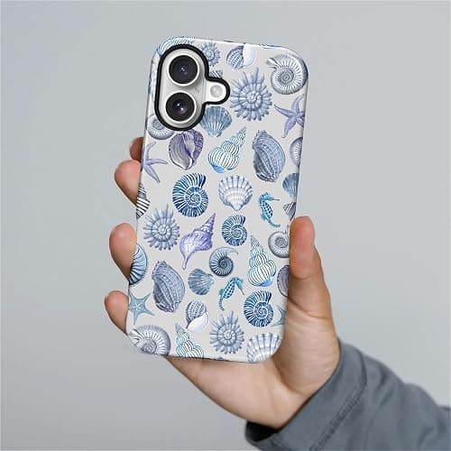 Kapadiy Case for iPhone 17 Case,Summer Beachy Seashell Design Hybrid Dual Protection Silicone Hard PC Shockproof Full Body Cover Slim Anti Scratch Protective Case for Men Women thumbnail 4