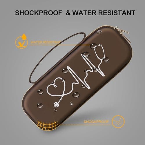 BOVKE Stethoscope Case for 3M Littmann Classic III Monitoring, Lightweight II S.E, MDF Acoustica Deluxe Stethoscopes - Extra Room for Medical Bandage Scissors EMT Trauma Shear and LED Penlights, Brown thumbnail 5