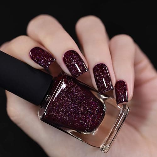 ILNP Madeline - Delicious Dark Berry Holographic Nail Polish, Chip Resistant, 7-Free, Non-Toxic, Vegan, Cruelty Free, 12ml thumbnail 3