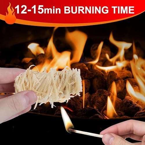 Gusil 160 pcs Natural Fire Starters - 2.45 kg Large Box, Large-Size | Quick Ignite, Long-Burning, Odorless Firestarters for Fireplace, Wood Stove, Campfires, Camping, Fire Pit, BBQ, Charcoal thumbnail 5