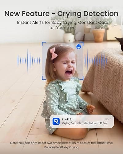 REOLINK E1 Pro 3K PT Wi-Fi Indoor Camera for Baby & Pet Monitoring, Auto Tracking, 5MP Night Vision Enhanced by F1.6 Aperture, Person/Pet/Baby Crying Detection, 2.4/5GHz Wi-Fi, Two-Way Audio thumbnail 4