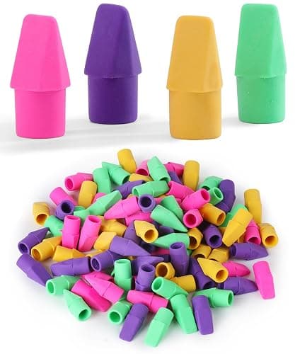Mr. Pen- Pencil Top Erasers, 120 Pack, Latex-Free, No-Smudge | Cap Pencil Erasers for Precise Erasing, Kids, Teachers, Studying Supplies, Vibrant Colors - Image 1