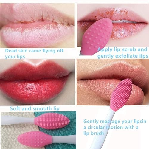 3 Pcs Lip Scrub Brush,Lip Scrubber Exfoliator,Double-Sided Silicone Lip Brush Tool for Men Women Lip Lightening, Lip Exfoliator Scrubber Tool for Dark Lips thumbnail 6
