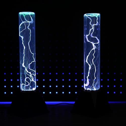 PUXTIW 12 inch Plasma Tube，Fancy Club Decor and Science Education Gifts，Plasma Ball Sensor Lighting Plate with Music,Voice and Touch Response(Clean and Transparent lamp Tube) thumbnail 4