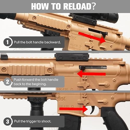 2 Pack Manual Toy Blaster Soft Foam Bullets, Manual Blaster Shooting Game, 18+ (Manual 2 Pack) thumbnail 4