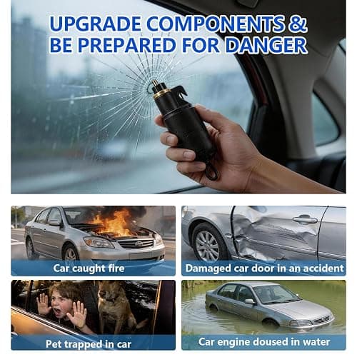 CGhardbay Car Seat Gap Filler Organizer 2Pcs,Car Accessories with Safety Hammer,2 in 1 No Drop Seat Guard with Storage Slot for Phone,Keys,Universal Interior Gap Filler for Cars SUV Truck,Beige thumbnail 5