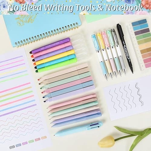 Bible Study Supplies Bible Journaling Kit: Bible Accessories Set with Journal, Pen Case, Tabs, Bookmarks, Tape, Highlighters and Pens No Bleed, Bibles Study Kit for Women Men Beginner Christian Gifts - Blue thumbnail 4