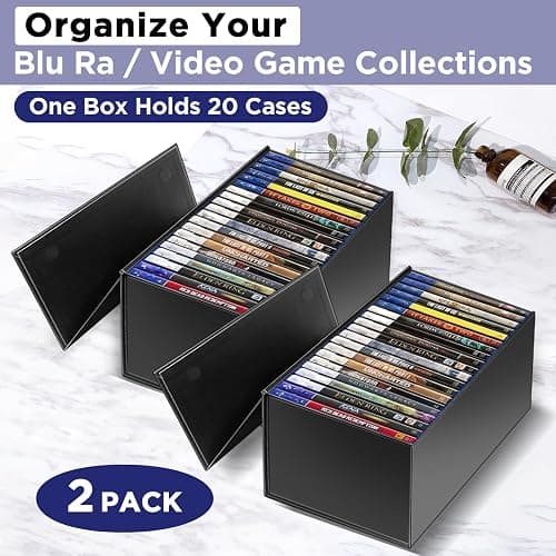 CollectHall 2 Pack Blu Ray DVD Storage Box for Steelbook Storage, Movie Organizers, Blu Ray Holder, Video Game Storage Cases thumbnail 5