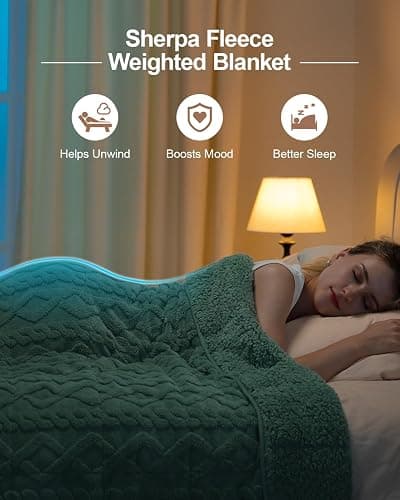 Super Fuzzy Soft Sherpa Fleece Weighted Blanket, 15 lbs Dual Sided Fluffy Heavy Weighted Blankets for Adults - No Bunching with Double Layers of Soft Inner Lining (60"x 80", 15 Pounds) thumbnail 2