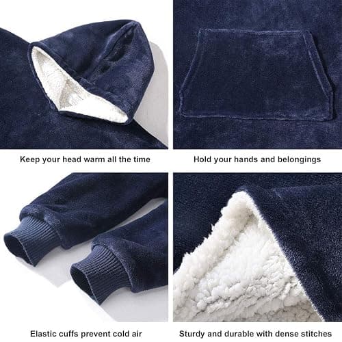 CASKIE Oversized Hoodie Sweatshirt Blanket, TV Super Soft Warm Comfortable Blanket Hoodie, Soft Cozy Warm Comfortable Novelty Hoodies, One Size Fits All, TV-Blanket for Men Women Teenagers Kids thumbnail 3