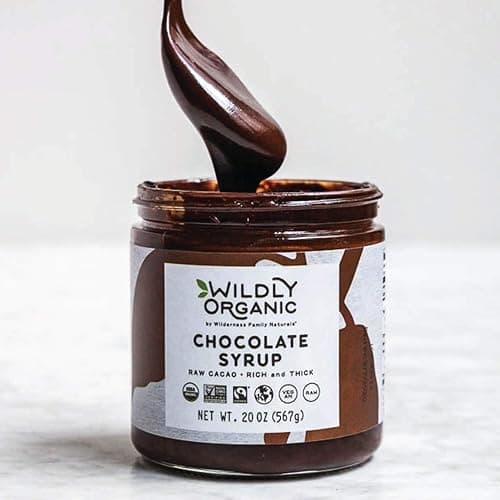 Wildly Organic Chocolate Syrup 20 Oz - Organic, Dairy-Free, Fair Trade, Non-GMO, Kosher, Vegan, Premium Rich Chocolate Flavor - Perfect for Ice Cream, Baking, Coffee, Chocolate Milk, Mocha, & Hot Cocoa - 2 Ingredients: Raw Cacao Powder & Raw Agave thumbnail 3