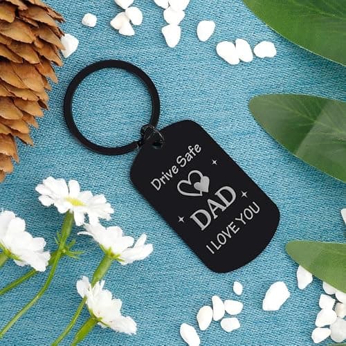 Gifts for Dad from Daughter Son, Drive Safe Keychain Dad Christmas Gift Stocking Stuffers for Birthday Thanksgiving Father's Day Gift for Husband from Wife thumbnail 4
