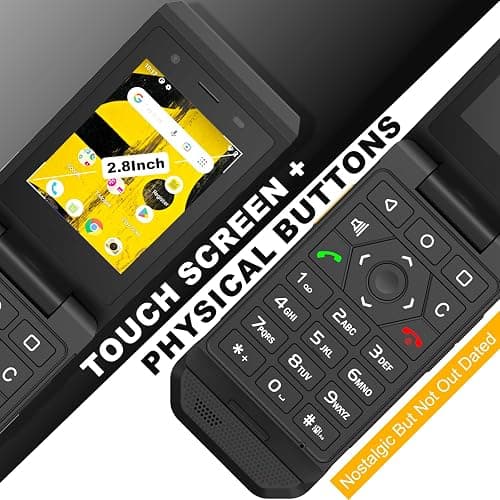 Unifone S22 Rugged Flip Phone Unlocked (16GB) 2.8'' Touchscreen Smart Cell Phone Android 11, IP68 Water Resistant, 4G LTE GSM Single Sim (Black) thumbnail 5