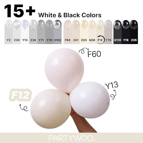 PartyWoo White Sand Balloons 140pcs Off White Beige Cream Ivory Color | Different Sizes of 18 12 10 5 Inch Balloons for Wedding Birthday Graduation Anniversary Party Decorations White-F12 thumbnail 4