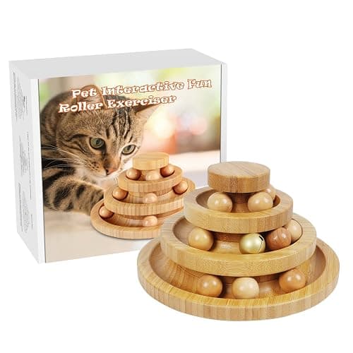 DoogCat Cat Ball Track - 3-Level Cat Ball Tower with 9 Removable Balls for Interactive Play and Mental, Physical Exercise - Large Size thumbnail 7