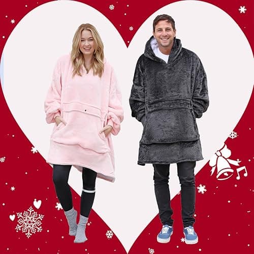 Catalonia Oversized Blanket Hoodie Sweatshirt, Wearable Sherpa Lounging Pullover for Adults Women Men thumbnail 5