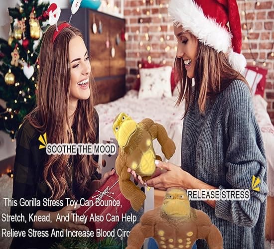 Squeeze Toy, Squishy Monkey Toy,Stretchy Glue-Sand Filled Rubber Gorilla,Elastic Stretchable, Autism,Decompression Toy for Adults and Children Animal for,Gift for Christmas, (Extra Large Edition) thumbnail 5
