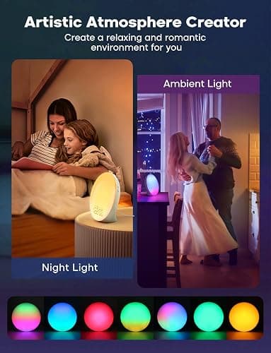 Dekala Tageslichtwecker Lichtwecker Sonnenaufgang Sonnenuntergangssimulation, Vollbild-Digitaler Wecker mit Doppelalarmen, Rotationstaste, Natürlichen Klängen, FM-Radio für Erwachsene & Kinder thumbnail 7