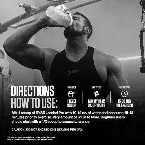RYSE Loaded Pre Workout Powder - Jell-O Island Pineapple - Daily Pre-Workout for Men & Women with 325mg Caffeine, Beta Alanine, and Citrulline for Pump, Focus, and Energy - 30 Servings thumbnail 6