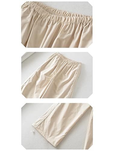 Shebote Womens Parachute Pants Wide Leg Baggy Pants Y2K Elastic Waist Jogger Sweatpants Track Pants Streetwear thumbnail 7