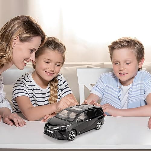 BDTCTK 1:24 Compatible for Sienna Car Model, Pull Back Diecast Toy Car with Sounds＆Lights for Kids Boys Girls and Adults, Gift Black. thumbnail 2