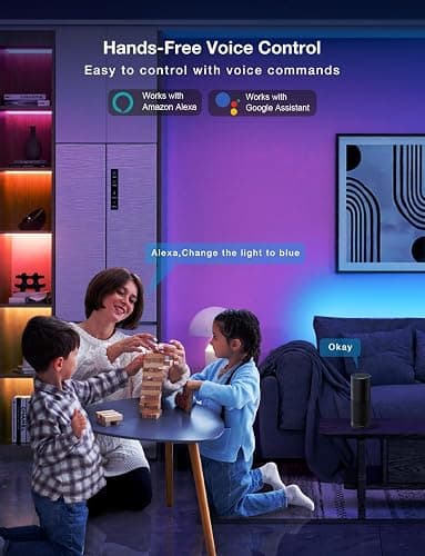 DAYBETTER Smart WiFi Led Strip Lights 200ft App Controlled Work with Alexa and Google Assistant Timer Schedule RGB Strip Color Changing Décor for Bedroom Party Kitchen 100ft*2, TCF0223120W-WA01-V2 thumbnail 3