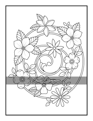 100 Flowers: An Adult Coloring Book with Bouquets, Wreaths, Swirls, Patterns, Decorations, Inspirational Designs, and Much More! thumbnail 15
