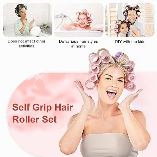 AiQInu 30 Pièces Bigoudis Cheveux, Comprenant 18 Bigoudis Magiques Et 12 Pinces Métalliques, Gros Cheveux Pour Les Femmes Et DIY Enfants thumbnail 7