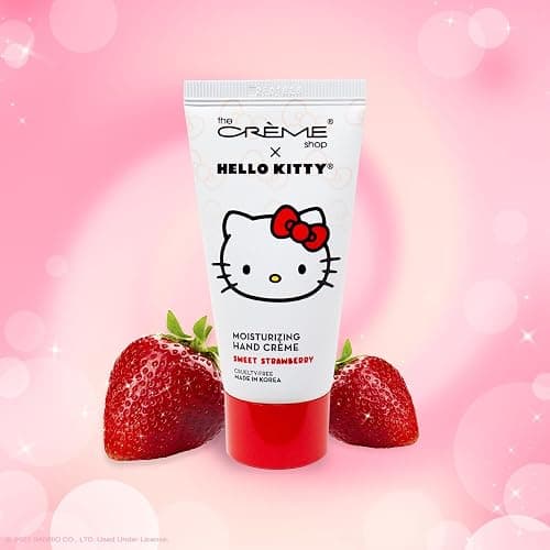 The Creme Shop x Hello Kitty Pocket Portable Soothing Advanced Luxuriously Hand Creams Shea Butter Vitamin E - Superior Hydration and Repair for Dry Skin Cute Scented - Sweet Strawberry - Image 1