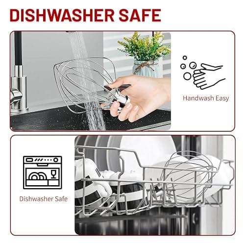 K45WW 6 Wire Whip Attachment for KitchenAid 4.5 5 Quart Tilt-Head Stand Mixer, Dishwasher Safe, Stainless Steel Whisk for Kitchen Aid Mixer Accessory Replacement Parts thumbnail 7