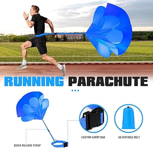 KUTIZE Soccer Training Equipment, 20ft Agility Ladder Set,12 Cones, 4 Hurdles, Parachute, Jump Rope & Carry Bag, Improves Power, Speed, Strength, Basketball Foodball Training Equipment for Youth Adult thumbnail 5