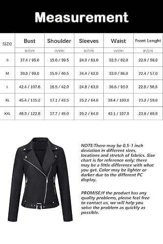 BELLIVERA Veste en faux cuir pour femmes - Manteau Moto Bike thumbnail 6