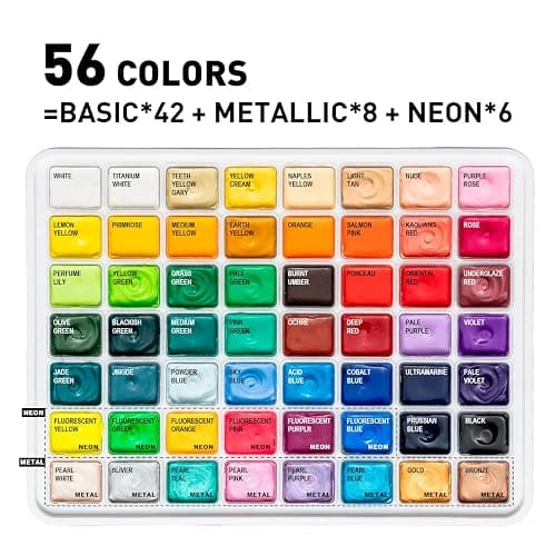 HIMI Gouache Paint Set, 56 Colors x 30g Unique Jelly Cup Design in a Carrying Case Perfect for Artists, Gouache Opaque Art Supplies for Professionals, and More thumbnail 4