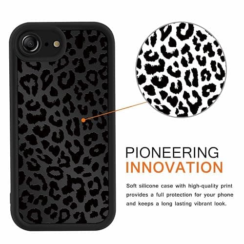 lioscre Cute Cheetah Print Phone Case for iPhone 16e / 17e 6.1", Black | Aesthetic Luxury Leopard Pattern Design Cover Shockproof Soft Slim TPU Full Camera Lens Protective Funda for Women Girls Men thumbnail 3