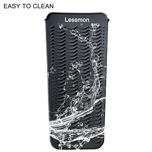 Lessmon Heat Resistant Mat Pouch for Styling Tools, 28.5x14cm, Black | Fits Curling Irons & Flat Irons, Heat-Resistant Material, Protects Tools from Dust & Scratches, Compact for Travel thumbnail 7