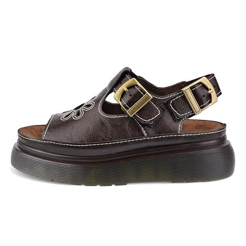 KIFIWUI Platform Sandals for Women Chunky Ankle Buckle Casual Open Toe Comfortable Flower Decoration Fisherman Sandals thumbnail 6