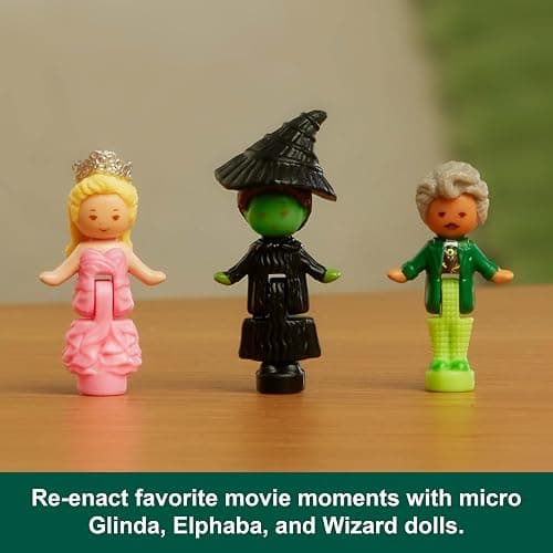 Polly Pocket Wicked x Collector Compact, Micro Dolls and Playset, 2 Themed Accessories, Iconic Shiz & Oz Locations, Glinda, Elphaba, & The Wizard thumbnail 6