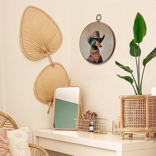 BCUANGD Western Hunting Round Wall Art Decor - Retro Duck Neutral Wall Art Canvas Frame Artwork Prints, Rustic Vintage Country Round Wall Hanging Decorations for Home Farmhouse Bedroom, 10"x10" thumbnail 6