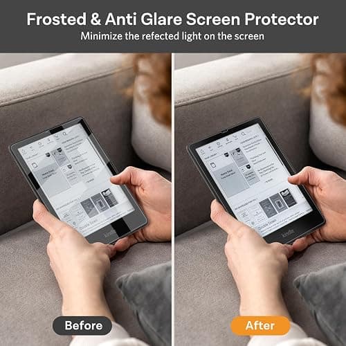 CoBak 3 Pack Anti-Glare Matte Screen Protector for 7" Kindle Paperwhite 12th Gen 2024 & Colorsoft Signature Edition,for Kobo Aura 2 - High Clarity, Fingerprint Resistant - Fine-Grit Texture PET Film thumbnail 5
