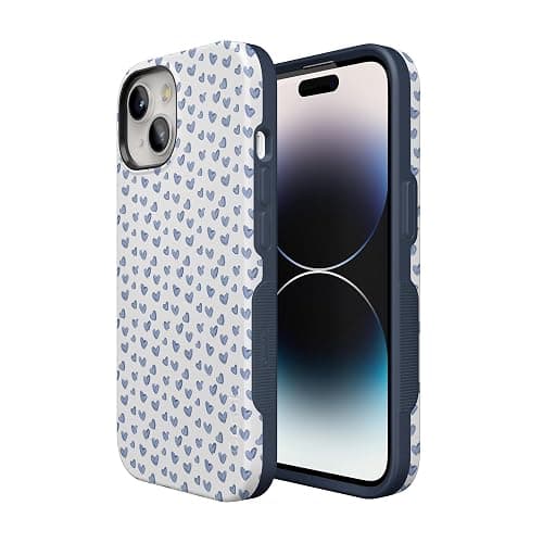 Casely iPhone 15 Case | Lovebug | Blue Hearts | Bold Protective Case Design | Compatible with MagSafe thumbnail 2