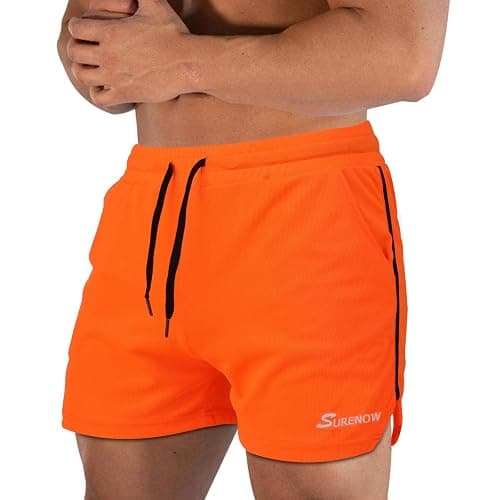 Surenow Mens Running Gym Shorts 3 Inch Breathable Lightweight Athletic Sport Shorts Training Workout Shorts with Pockets - Image 1