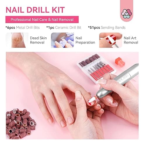 SAVILAND Acrylic Nail Kit with Drill: Professional Nail Kit Acrylic Set for Beginners with Everything Gel Polish U V Light Decorations for Home Salon Gift Set thumbnail 6