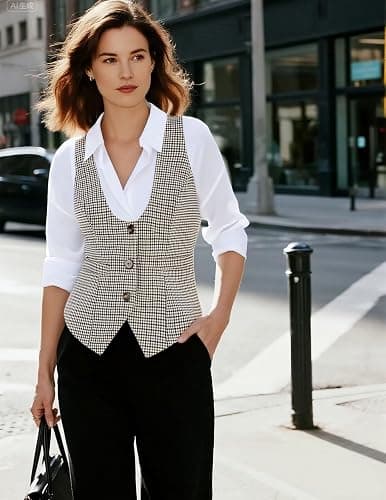 GRACE KARIN Women's Suit Vest Top, Dressy Casual Sleeveless Button Wasitcoat, Fromal Steampunk Blazer For Work Office thumbnail 5