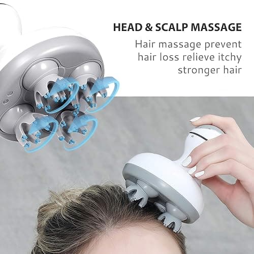 COMFIER Electric Cordless Hair Scalp Massager with Kneading 84 Massage Nodes, Handheld Portable Head Scratcher Massager for Hair Growth, Deep Clean and Stress Relax, Gifts for Men Dad thumbnail 2
