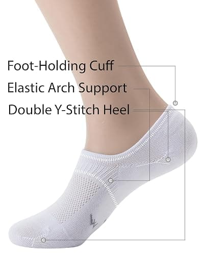 Pro Mountain Thin No Show Socks Seamless Wide Toe Box 6 Pack Liner Unisex Size S to X-Large Cotton Footies thumbnail 5