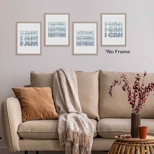 TLESKE Blue and White Inspirational Posters Prints Unframed Set of 4, Preppy Motivational Wall Art Prints Decor for Office Teen Boys Girls Dorm Room Bedroom, Positive Affirmations Wall Pictures, 12x16 thumbnail 4