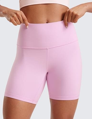 CRZ YOGA Womens ButterLuxe Biker Shorts 6 Inches - High Waisted Workout Running Volleyball Spandex Yoga thumbnail 4