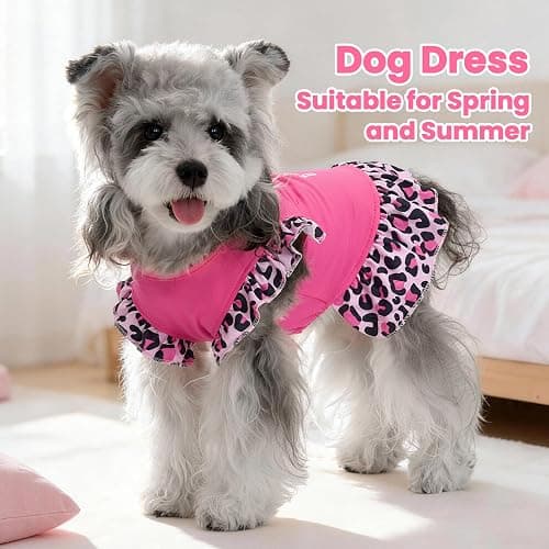 XPUDAC 4 Pack Cute Dog Dress for Small Dog, Floral Puppy Dress Sweet Girl Pet Skirt Outfits Colorful for Birthday Holiday Spring Summer Pet Clothes for Girls, M thumbnail 6